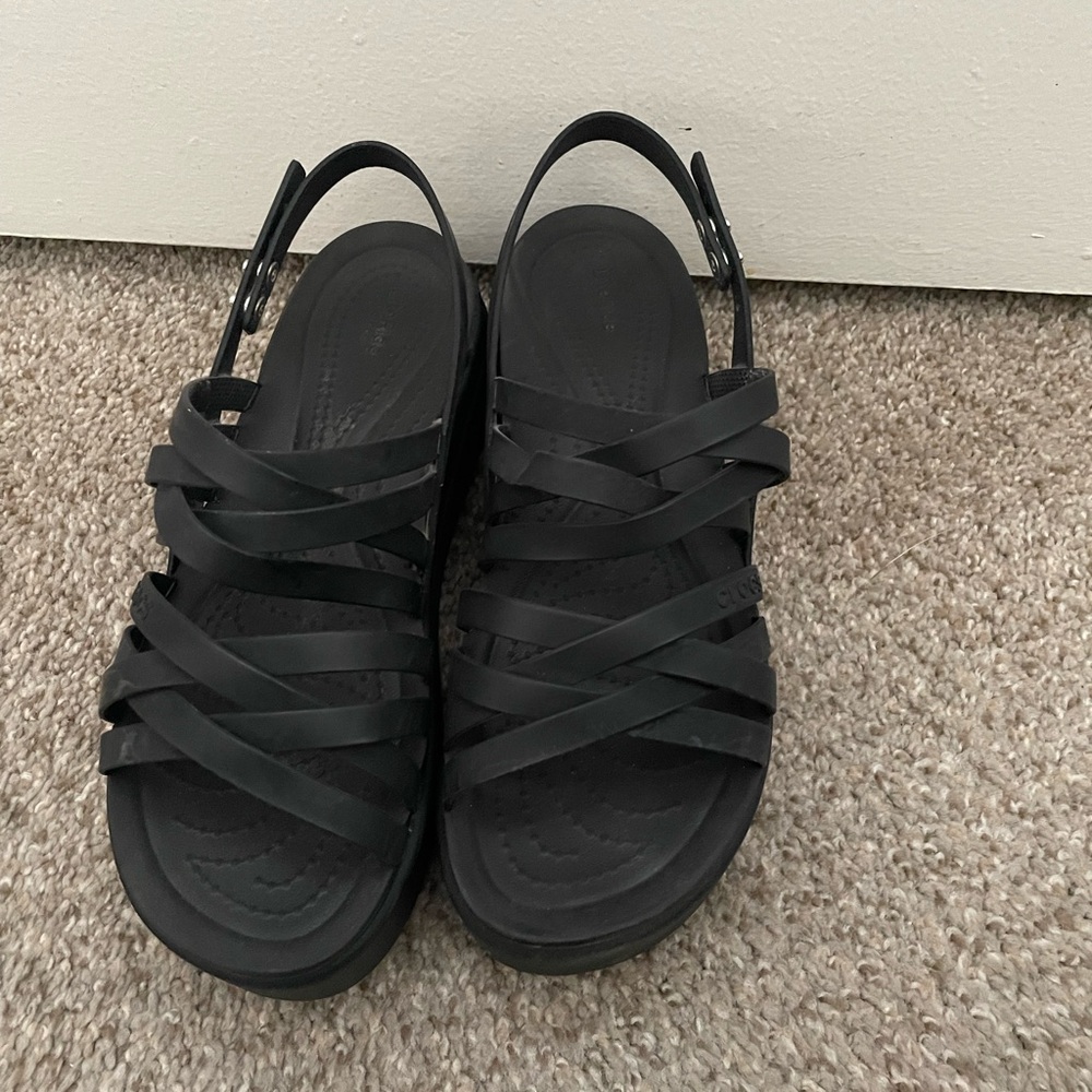 Crocs Black Brooklyn wedge sandal